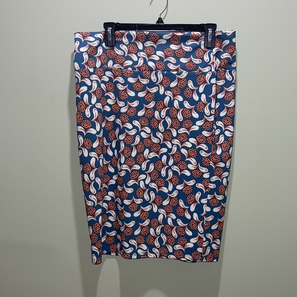 Blue and Orange Floral Skirt, LulaRoe, XL - Picture 2 of 3